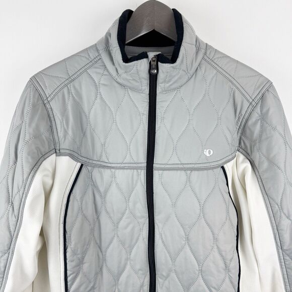 Pearl Izumi Women's Quilted Jacket Gray Cycling Full Zip Up Fleece Jacket XL - Picture 2 of 16